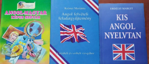 Erdélyi Margit, Krémer Marianna: 3db angol könyv:Kis angol nyelvtan,Angol-magyar képes szótár,Angol felvételi feladatgyűjtemény antikvár
