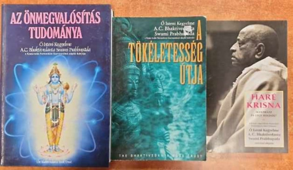 A. C. Bhaktivedanta Swami Prabhupada: 3 db könyv: A tökéletesség útja, Az önmegvalósítás tudománya, Haré Krisna antikvár
