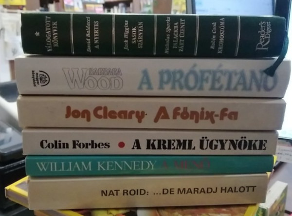 David Baldacci, Jack Higgins, Nicholas Sparks, Robin Cook: 6 db-os KÖNYVMENTŐ AJÁNLAT, krimi: A nyertes/Sasok szárnyán/Palackba zárt üzenet/Kromoszóma+ A prófétanő+ A Főnix-fa+ A Kreml ügynöke+ A menő+ ...de maradj halott antikvár