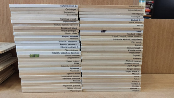majdnem teljes búvár zsebkönyv csomag (Kövületek hiányzik!) 64 kötet Kutyák + Kígyók, békák + Háziállatok + Kultúrnövények 1. + Ősállatok + Pókok, skorpiók + Állatkerti emlősök + Felhők + Gyümölcsök + Kultúrnövények 2. + Állatkerti madarak + ... antikvár