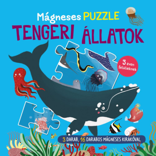 Mágneses puzzle - Tengeri állatok játékkártya