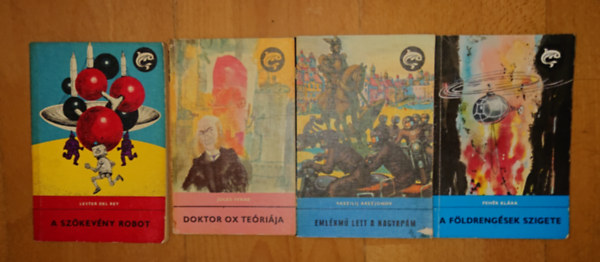 Klára Fehér, Vaszilij Akszjonov, Lester del Rey, Jules Verne: 4 klasszikus sci-fi a Delfin kiadásában: Doktor Ox teóriája, A szökevény robot, A földrengés szigete, Emlékmű lett a nagyapám antikvár