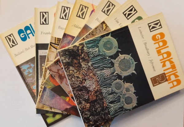 Leinster, Ray Bradbury, Jefremov, Van Vogt, Wollheim, Adolph Deutsch, Polübiosz, Stanislaw Lem, Ilia Varsavszkij, Laczkó Géza, Simak, Kernbach Victor: 7 db a Galaktika sorozatból: 2, 4, 5, 9, 12, 13, 14 könyv