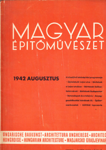 vitéz Irsy László szerk.: Magyar Építőművészet 1942. augusztus antikvár