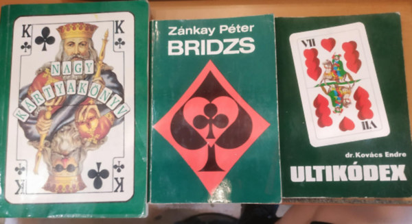 Dr. Kovács Endre, Zánkay Péter, dr Berend Mihály: 3 db nagy kártyakönyv + Bridzs + Ultikódex antikvár