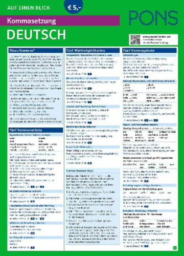PONS Kommasetzung auf einen Blick Deutsch idegen