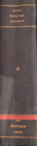 A Magyar Szent Korona országainak 1910. évi külkereskedelmi forgalma. Magyar Statisztikai Közlemények 37. kötet antikvár