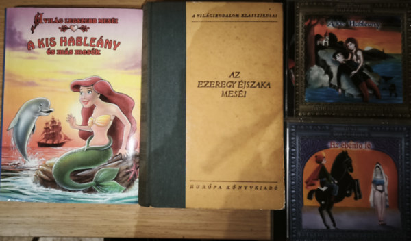 Hans Andersen: 2db klasszikus mesekönyv + ajándék 2db CD - Andersen-A kis Hableány, Az ezeregyéjszaka meséi + A kis Hableány (Andersen legszebb meséi), Az ébenfa ló (Ezeregyéjszaka legszebb meséi) antikvár
