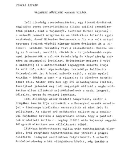 Csukás István: Vajansky műveinek magyar világa antikvár