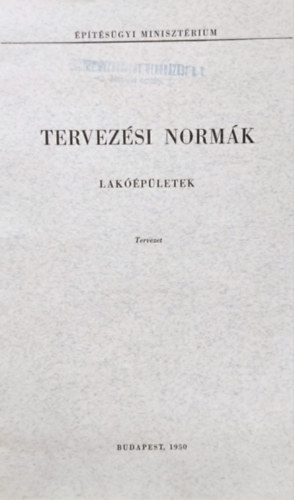 Tervezési normák lakóépületek 1950 antikvár