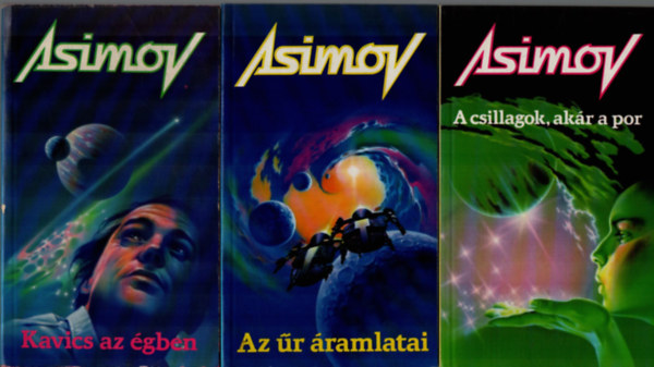 Asimov: 3 db Asimov: Kavics az égben, Az űr áramlatai, A csillagok, akár a por. könyv