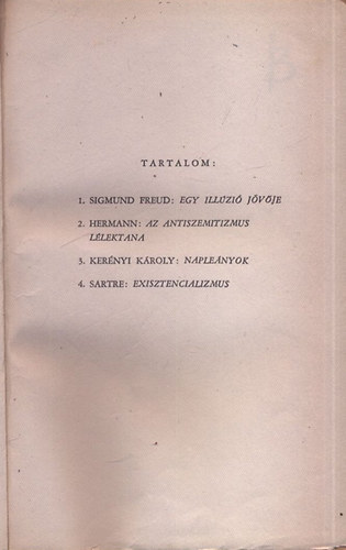Sigmund Freud; Hermann; Kerényi Károly; Sarte: A gondolat mesterei (4 mű) antikvár
