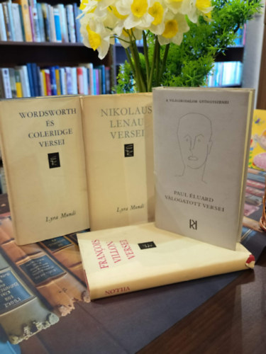 Wordsworth-Coleridge, Nikolaus Lenau, Paul Éluard, Francois Villon: Világirodalmi vers könyvcsomag 4 darabos KÖNYVMENTŐ AJÁNLAT: Wordsworth és Coleridge versei, Nikolaus Lenau versei,Paul Éluard versei, Francois Villon versei antikvár