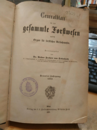 Arthur Freiherr von Seckendorff: Centralblatt für die gesammte forstwesen antikvár