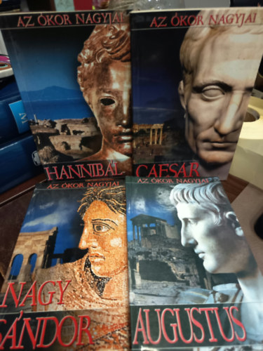 Az ókor nagyjai könyvcsomag 4 darabos: Hannibál, Caesar, Nagy Sándor, Augustus antikvár