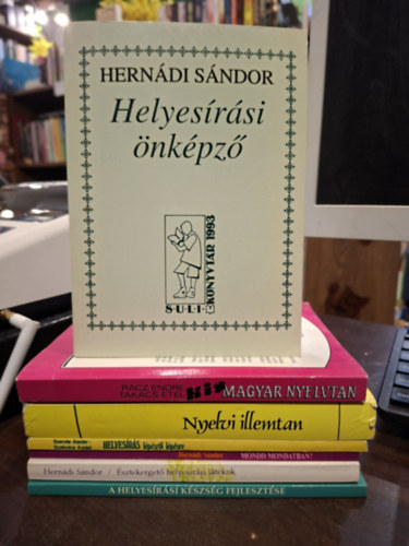 Rácz Endre - Takács Etel, Deme-Grétsy-Wacha, Hernádi Sándor, Szende Aladár- Szabolcs Árpád: Magyar nyelvtan, KÖNYVMENTŐ AJÁNLAT 7 db: Kis magyar nyelvtan, Nyelvi illemtan, A helyesírási készség fejlesztése, Észtekergető helyesírási játékok, Helyesírási önképző, Mondd mondatban!, Helyesírás lépésről lépésre, antikvár