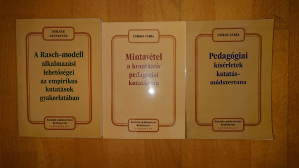 Molnár Gyöngyvér, Csíkos Csaba: 3 kötet a Gondolat Kiadó Kutatás-módszertani Kiskönyvtárából: A Rasch-modell alkalmazási lehetőségei az empírikus kutatások gyakorlatában, Mintavétel a kvantitatív pedagógiai kutatásban, Pedagógiai kísérletek módszertana antikvár