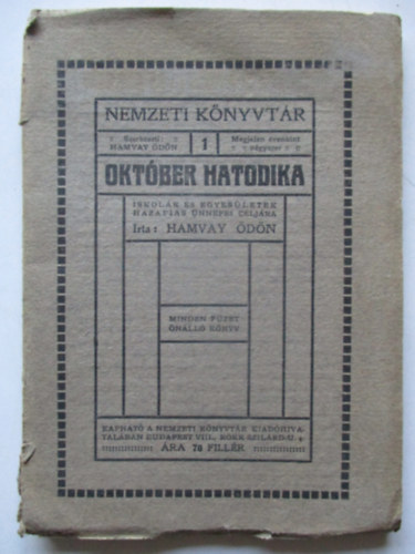 Hamvay Ödön: Október hatodika antikvár