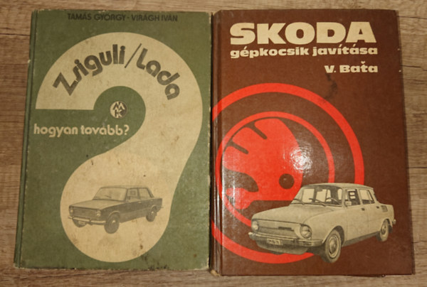 2 könyv 2 klasszikus szocialista kocsiról: Zsiguli/Lada - Hogyan tovább?, Skoda gépkocsik javítása antikvár