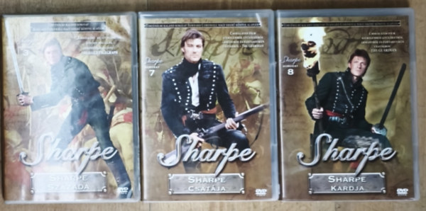 Bernard Cornwell: 3db DVD a Sharpe című sorozatból - Sharpe 3.-Sharpe százada, Sharpe 7.-Sharpe csatája, Sharpe 8.-Sharpe kardja antikvár