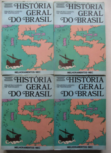4 db História geral do Brasil 1-3-4-5. kötetek antikvár