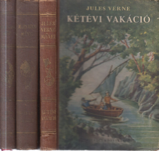 Verne Gyula (Jules Verne): 3 db. ifjúsági kalandregény (Kétévi vakáció + Rejtelmes sziget + Nemo kapitány) antikvár