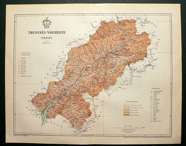 Gönczy - Pallas: Trencsén-vármegye térképe | bookline