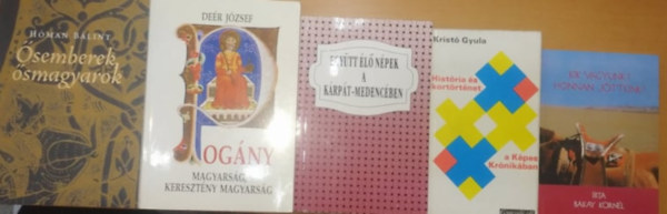 Bakay Kornél, Kristó Gyula, Ács Zoltán, Deér József, Hóman Bálint: 5 db Magyarság-pakk: Együtt élő népek a kárpát-medencében + História és kortörténet a Képes Krónikában + Kik vagyunk? Honnan jöttünk? + Pogány magyarság, keresztény magyarság + Ősemberek-ősmagyarok könyv