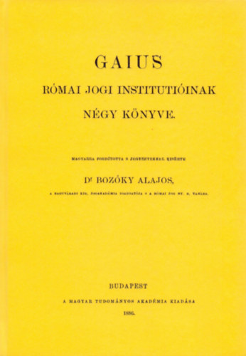 Gaius római jogi institutióinak négy könyve könyv