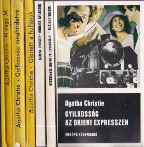 Agatha Christie: 5 db Agatha Christie krimi: N vagy M + Gyilkosság meghirdetve + Gloriett a hullának + Bűbájos gyilkosok + Gyilkosság az Orient expresszen antikvár