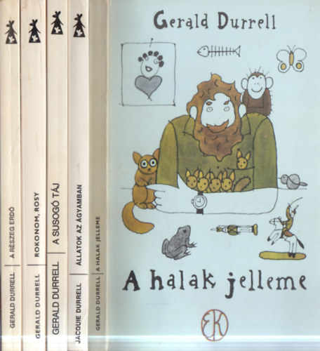 Gerald Durrell: 5 db Gerald Durrell mű: A részeg erdő + Rokonom, Rosy + A susogó táj + Állatok az ágyamban + A halak jelleme antikvár