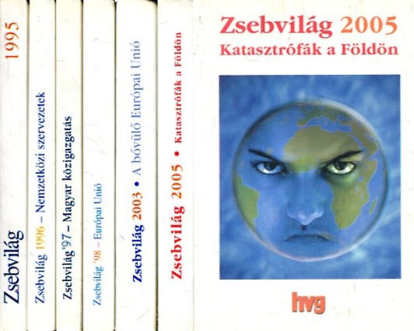 6 db Zsebvilág: 1995, 1996, 1997, 1998, 2003, 2005 antikvár