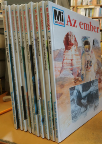 Tessloff és Babilon Kiadó: 10 db Mi Micsoda: 1. Bálnák és delfinek; 2. Ahogy az állatok látnak, hallanak és éreznek; 3. A csillagok; 11. A népvándorlás; 13. Az idő; 15. Modern fizika; 16. Felfedezők és utazásaik; 20. Szamurájok; 21. Emberszabású majmok; 28. Az ember antikvár