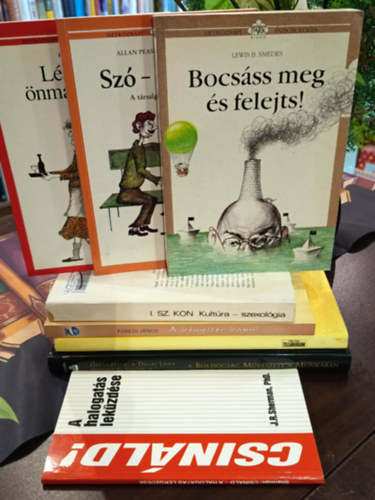Lewis B. Smedes, Pease, Allan-Garner, Alan, Paul Hauck, I. Sz. Kon, Füredi János, Mérő László, H.C. Őszent.Dalai Láma-Cutler, J. R. Sherman: Pstichológia könyvcsomag 8 darabos KÖNYVMENTŐ AJÁNLAT: Bocsáss meg, és felejts!, Szó-beszéd - A társalgás művészete, Légy jó önmagadhoz!, Kultúra–szexológia – A modern szexológia elméleti alapjai, A kényszer kapui - Pszichokrimi, Észjárások, antikvár