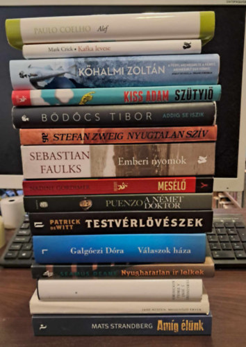 Galgóczi Dóra, Bödőcs Tibor, Seamus Deane, Tersánszky J. Jenő, Jane Austen, Kiss Ádám, Kőhalmi Zoltán, Paulo Coelho, Sebastian Faulks, Stefan Zweig, Patrik deWitt, Mats Strandberg, Nadine Gordimer, Lucía Puenzo: 15 db irodalom KÖNYVMENTŐ AJÁNLAT: Válaszok háza, Nyughatatlan ír lelkek, A tiroli kocsmáros, Meggyőző érvek, Szütyiő, A férfi, aki megölte a férfit, aki megölt egy férfit, Alef, Addig se iszik, antikvár