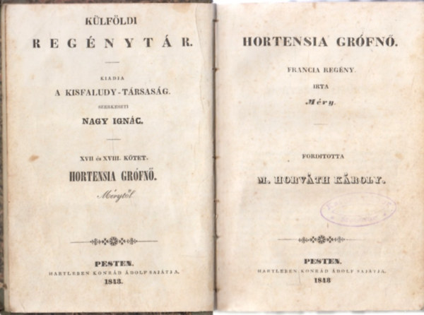 Joseph Méry: Hortensia grófnő antikvár