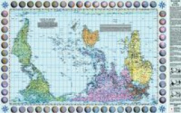 Poster Weltkarte Petersprojektion, Up-side down französisch (ca. 82,5 x 52,3 cm) idegen