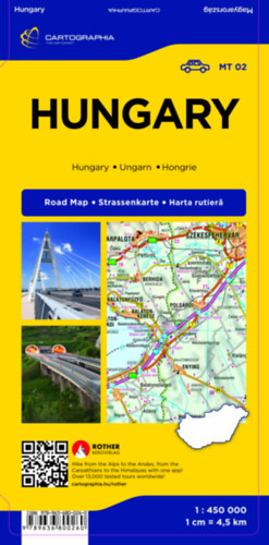 Cartographia Kiadó: Magyarország Extra (keményborítós) autótérkép 1:450 000 könyv