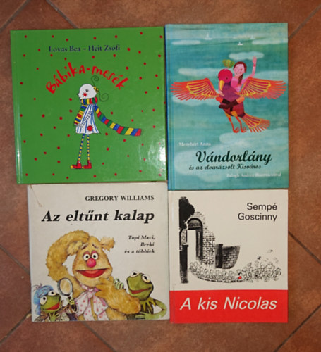 Sempé-Goscinny, Gregory Williams, Lovas Bea, Menyhért Anna: 4 kedves gyerekkönyv: A kis Nicolas, Az eltűnt kalap, Bábika-mesék, Vándorlány antikvár