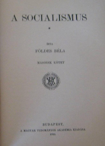 Földes Béla: A socialismus II. könyv
