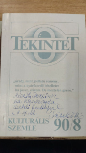 Tekintet - Kulturális szemle 90/8 - Dedikált antikvár