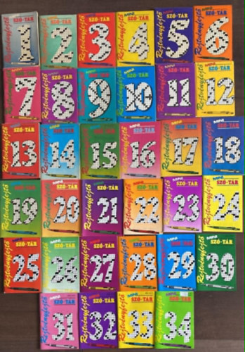 Rejtvényfejtő mini szó-tár 1-34.-ig (34 db) antikvár