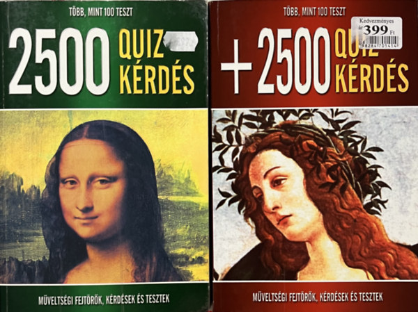 Szőllősi Péter (szerk.): 2500 quiz kérdés és + 2500 quiz kérdés - Műveltségi fejtőrők, kérdések és tesztek (2 kötet) antikvár