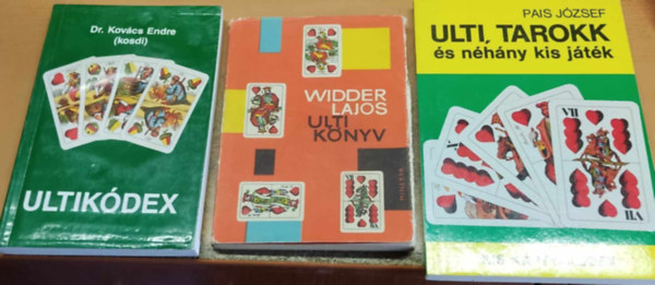 Pais József, Widder Lajos, Dr. Kovács Endre: 3 db Ulti könyv: Ultikódex + Ulti könyv + Ulti, tarokk és néhány kis játék könyv