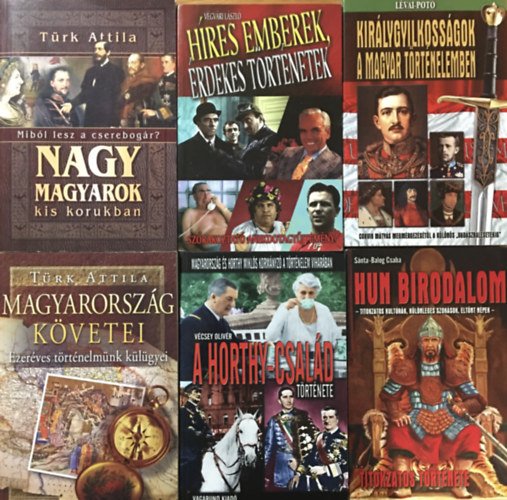 Sánta-Balog Csaba, Vécsey Olivér, Türk Attila, Lévai-Potó, Végvári László: Híres magyarok, híres emberek könyvcsomag (6 kötet) antikvár