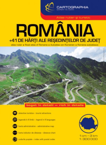 Cartographia Kiadó: Románia autóatlasz - 1:300000 könyv