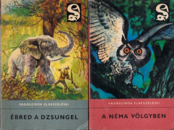2 db kötet a Delfin könyvek sorozatból (vadászírók elbeszélései): Ébred a dzsungel + A néma völgyben antikvár
