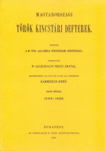 Magyarországi török kincstári defterek I-II. könyv