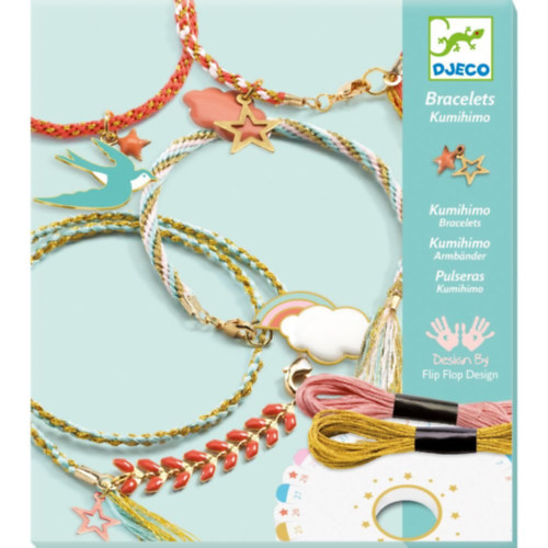 Kumihimo karkötők, ékszerkészítő készlet (DJECO, Bracelets) játék