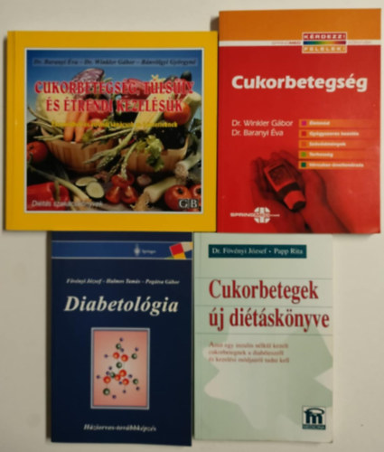 Nincs feltüntetve: Diabetikus könyvcsomag -Diabetológia - Cukorbetegek új diétáskönyve - Kérdezz! Felelek (cukorbetegség) - Cukorbetegség, túlsúly és étrendi kezelésük, antikvár